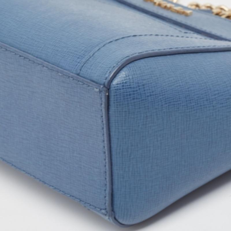 Donna Borsa Furla Mini Ginevra Crossbody in pelle blu in vendita