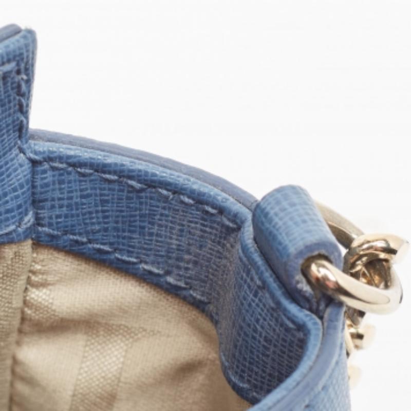 Borsa Furla Mini Ginevra Crossbody in pelle blu in vendita 4