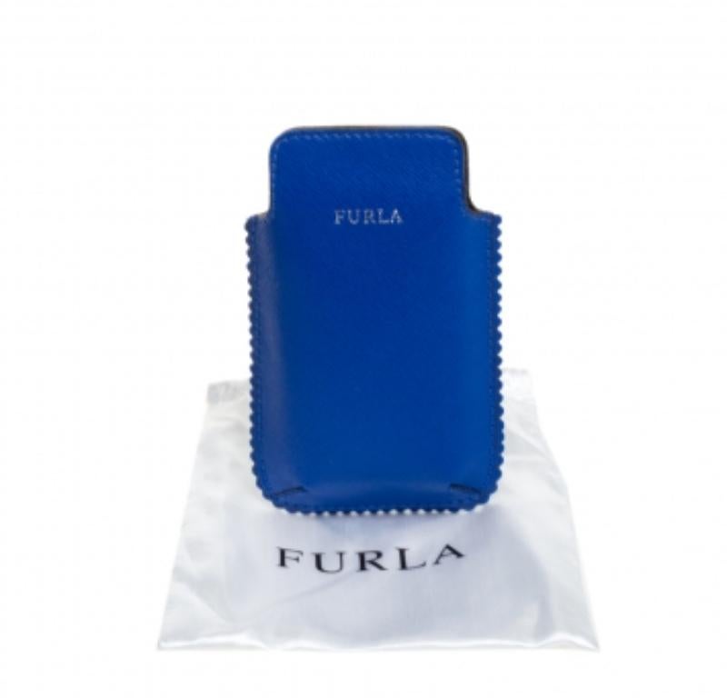 Furla Blue Leather Phone Case For Sale 5