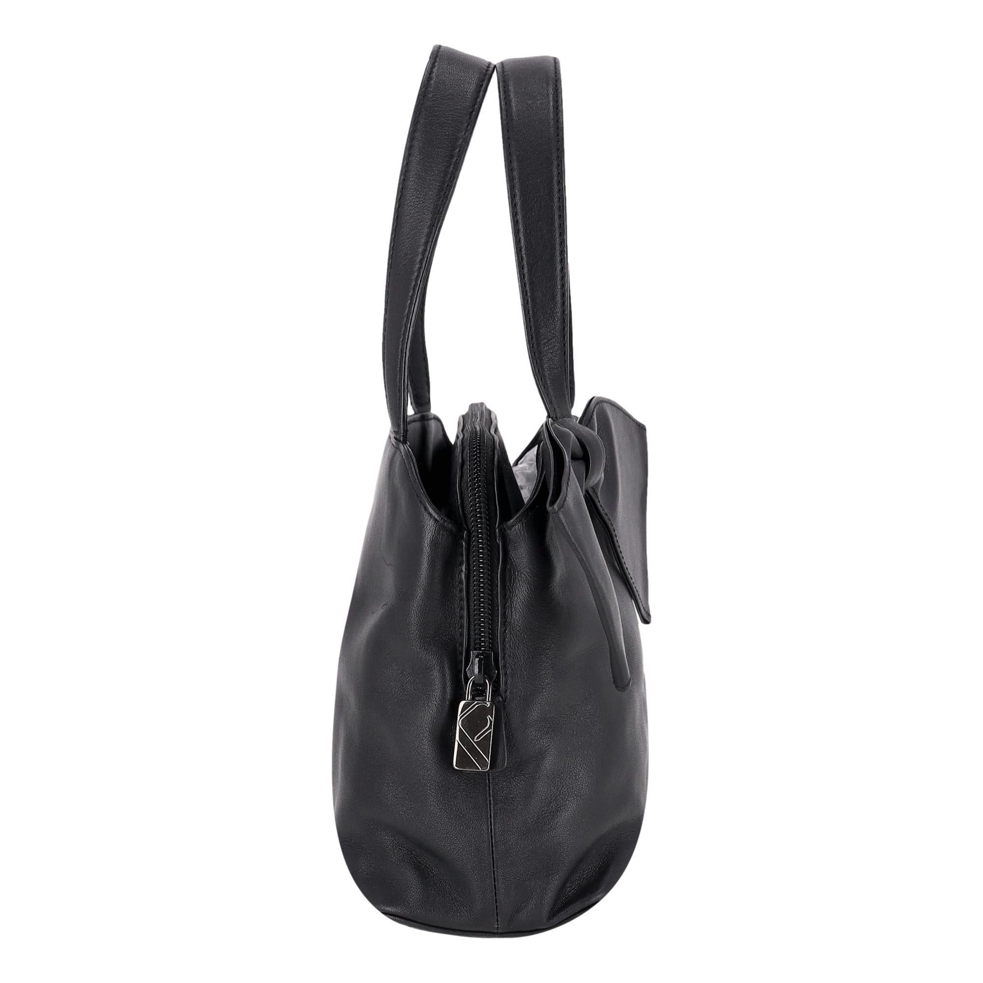 Noir Furla - Sac en cuir orné d'un nœud en vente