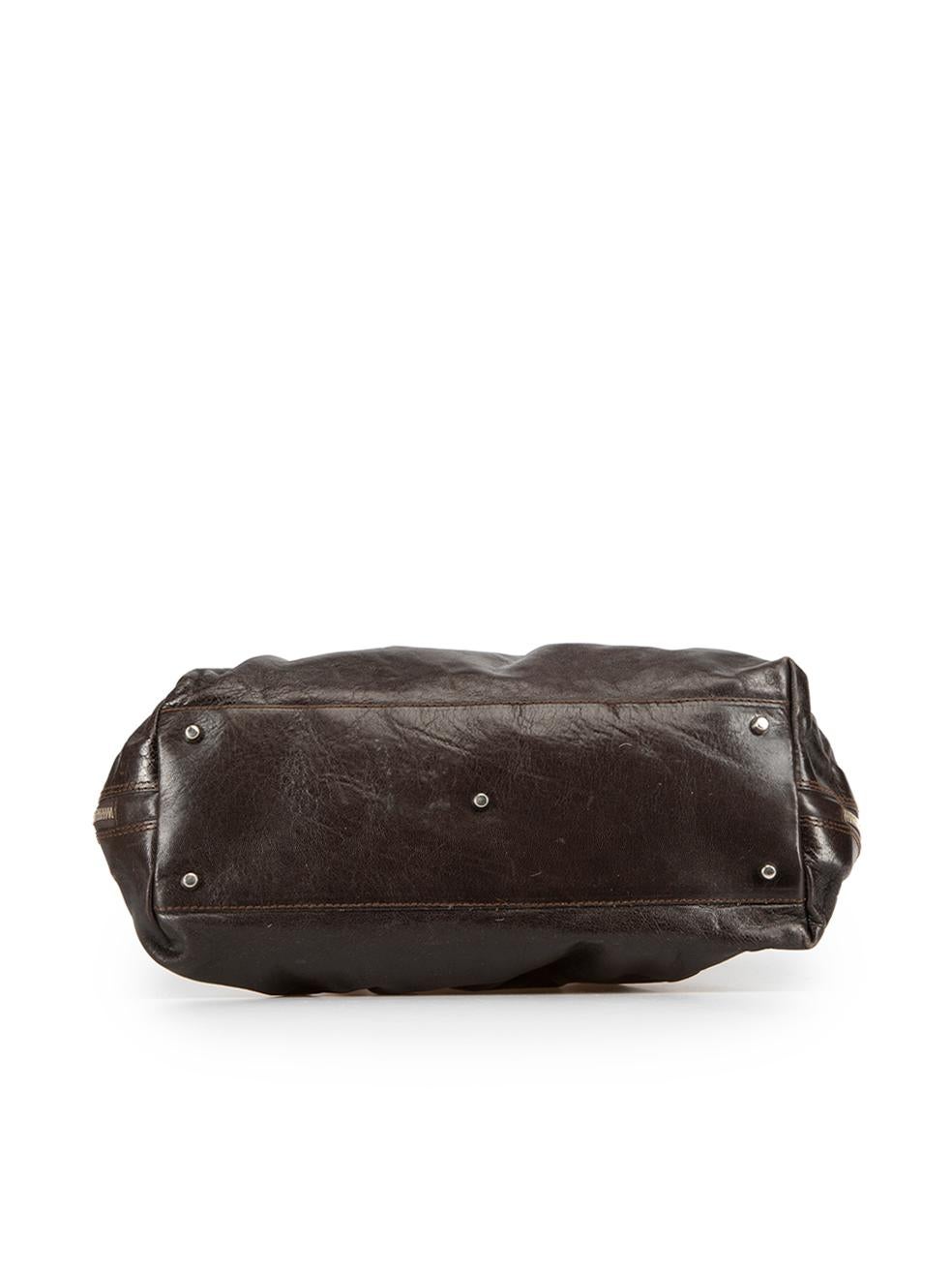 Furla Brown Leather Bowler Handbag In Good Condition In London, GB