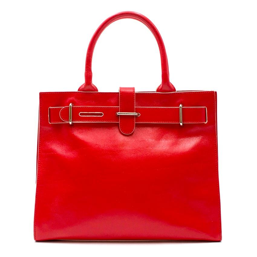 Furla Contrast-Edge Red Leather Bag at 1stDibs