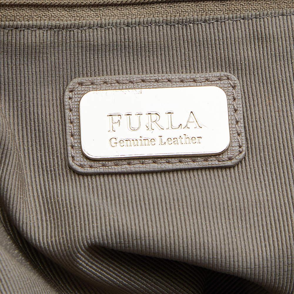 Furla Dark Beige Leather Medium Linda Tote For Sale 4