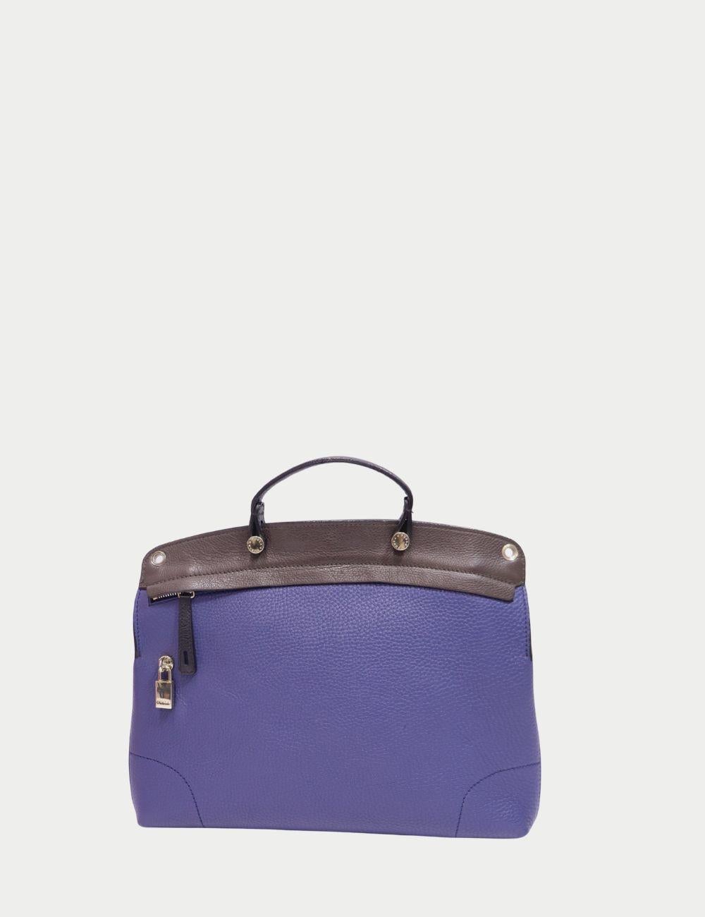 Furla Two-Tone Leather Satchel Bag in Violet and Espresso Brown


Bold, elegant, and beautifully crafted, this Furla satchel makes a refined statement in violet and espresso brown pebbled leather. Featuring a structured silhouette with top handle