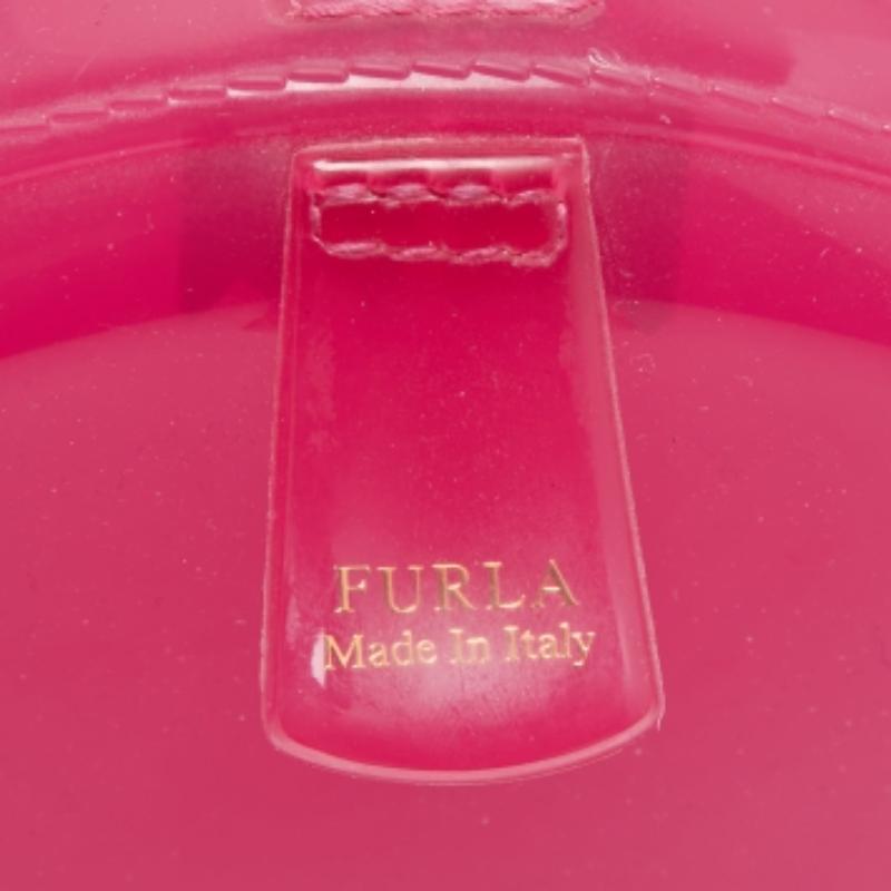 Pink Furla Fuchsia Rubber Candy Satchel For Sale