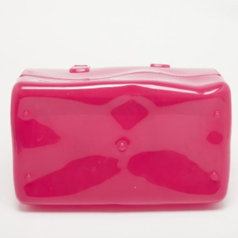 Furla Fuchsia Rubber Candy Satchel In Good Condition For Sale In Dubai, Al Qouz 2