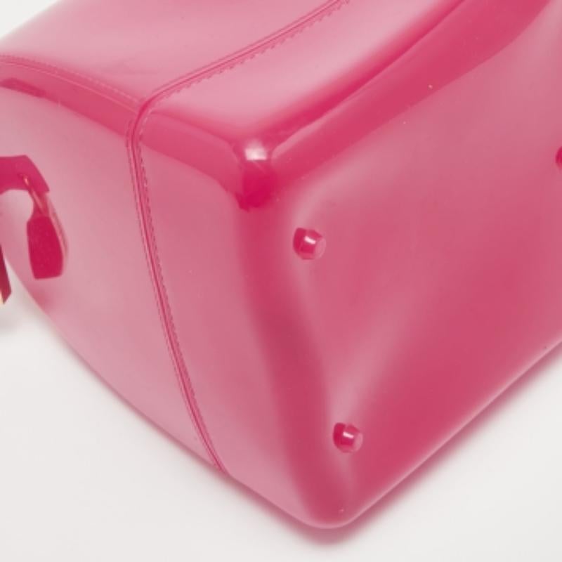 Furla Fuchsia Rubber Candy Satchel For Sale 1
