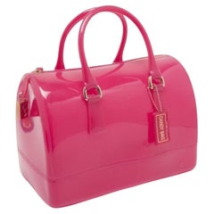 Furla Fuchsia Rubber Candy Satchel
