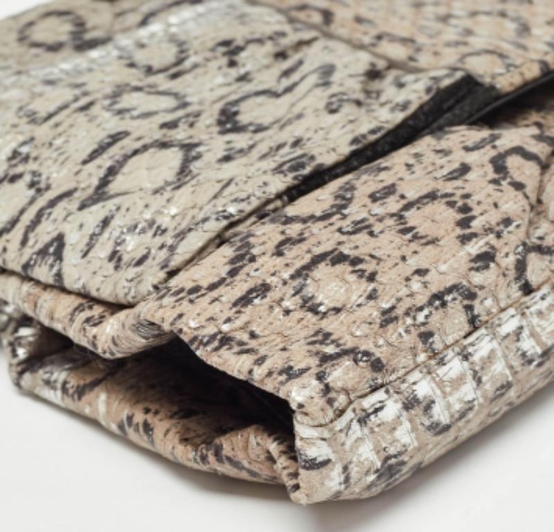 Pochette Furla con fiocco in pelle goffrata grigio/argento 4