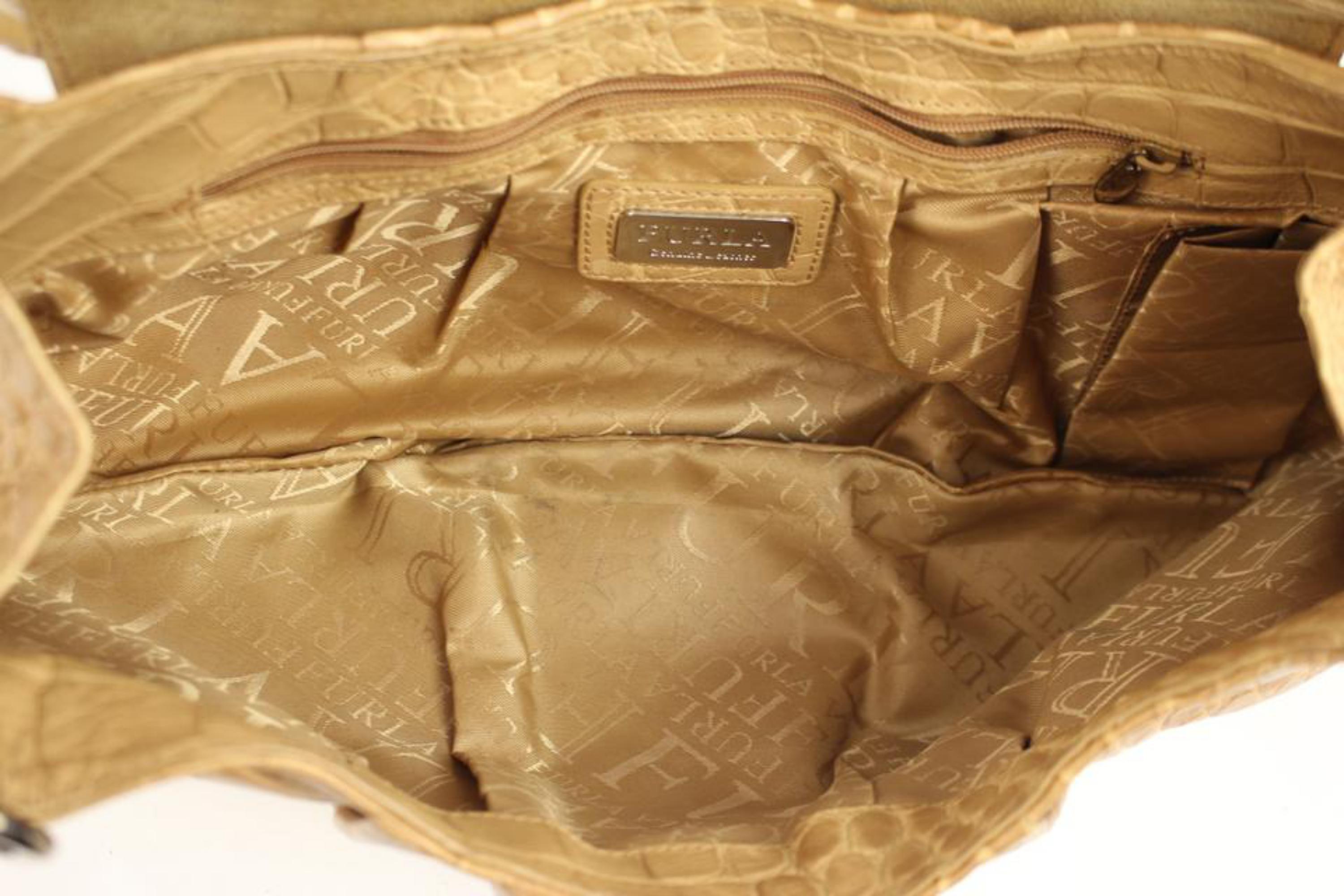 Furla Hobo Frlty01 Cognac Patent Leather Shoulder Bag For Sale 5