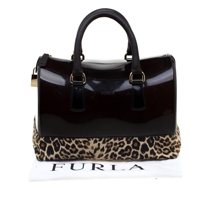 Furla Leopard Print Rubber and Leather Candy Satchel 4