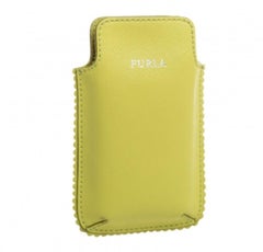Furla Lime Green Leather Phone Case