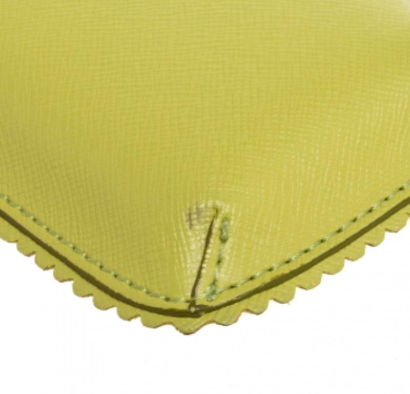 Furla Lime Green Leather Phone Case in vendita 2