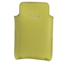 Furla Lime Green Leather Phone Case