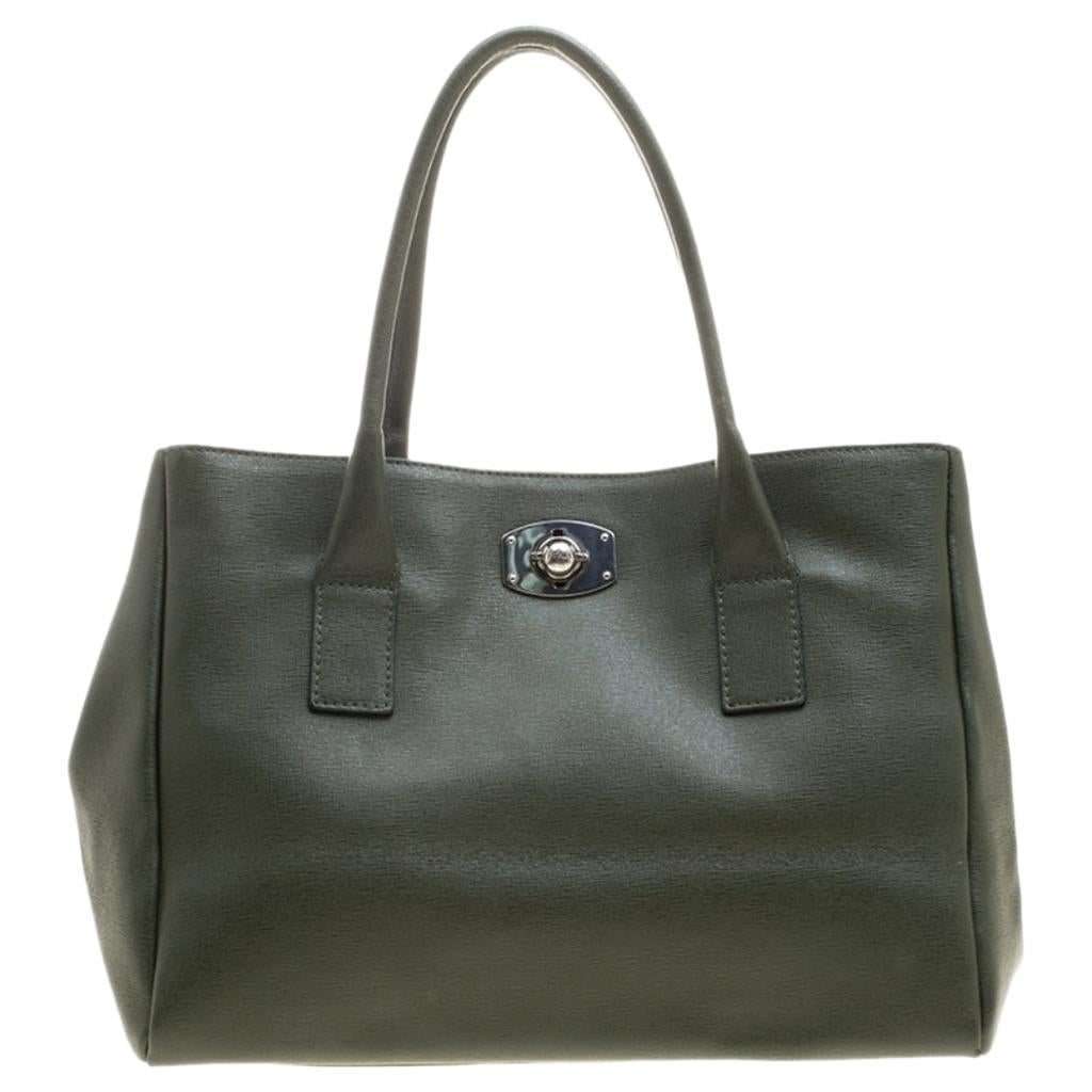 Furla Moosy Green Leather Appaloosa Tote For Sale at 1stDibs | anna ...
