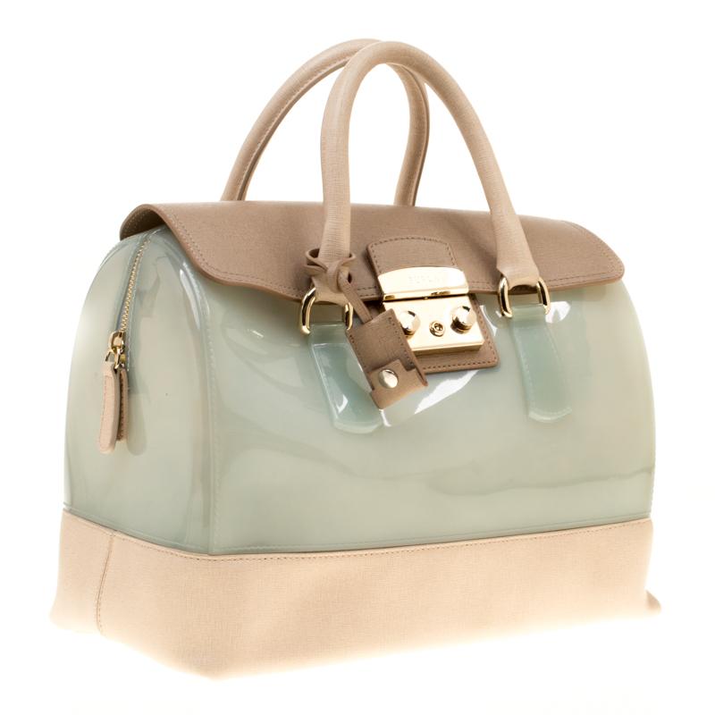 Furla Multicolor Glossy Rubber and Leather Candy Satchel 5