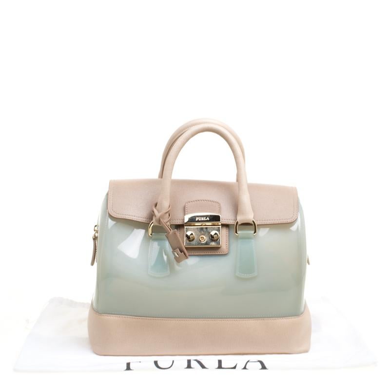 Women's Furla Multicolor Glossy Rubber and Leather Candy Satchel
