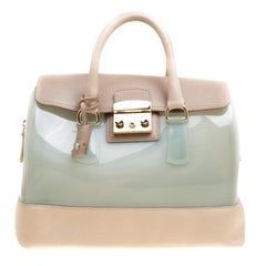 Furla Multicolor Glossy Rubber and Leather Candy Satchel
