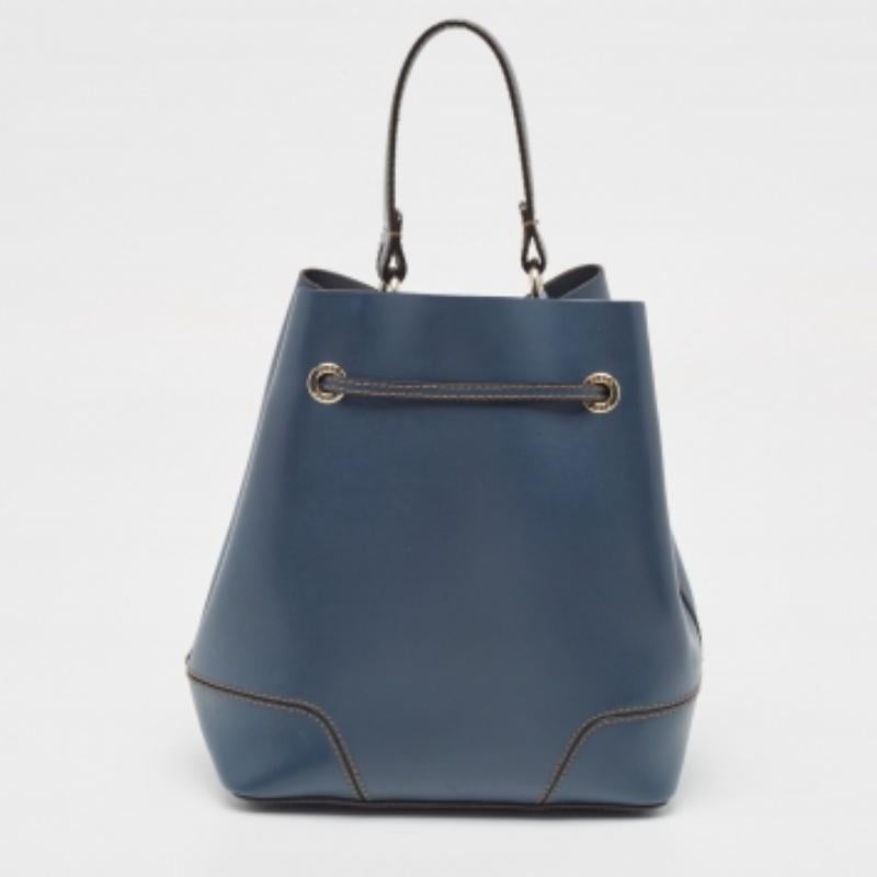 Grigio Furla Borsa a secchiello con coulisse Stacy in pelle blu navy in vendita