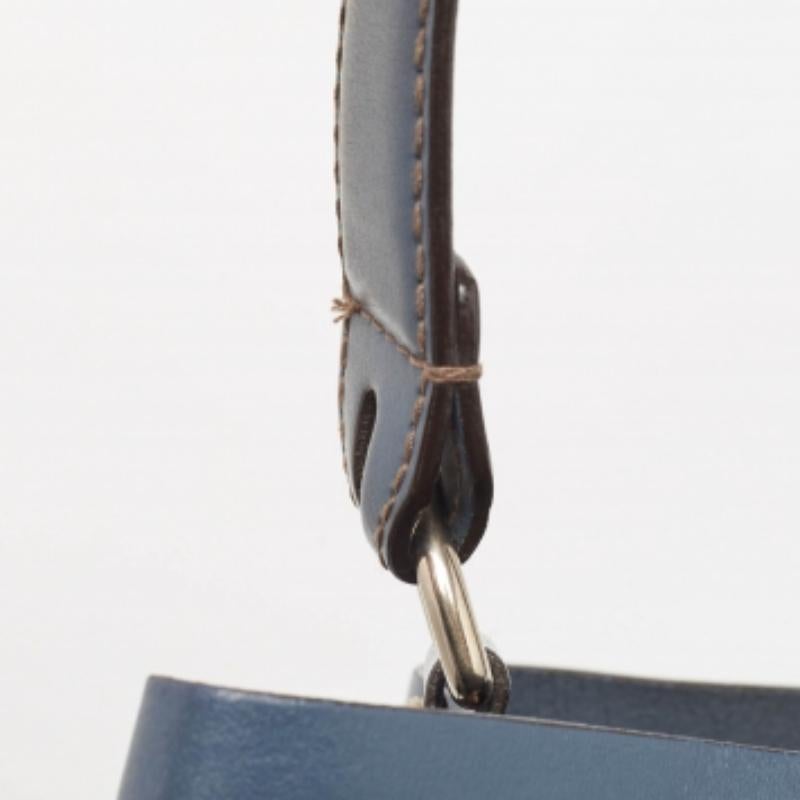 Furla Borsa a secchiello con coulisse Stacy in pelle blu navy in vendita 2