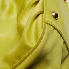 Furla Neon Yellow/Brown Satin And Snakeskin Embossed Leather Tote