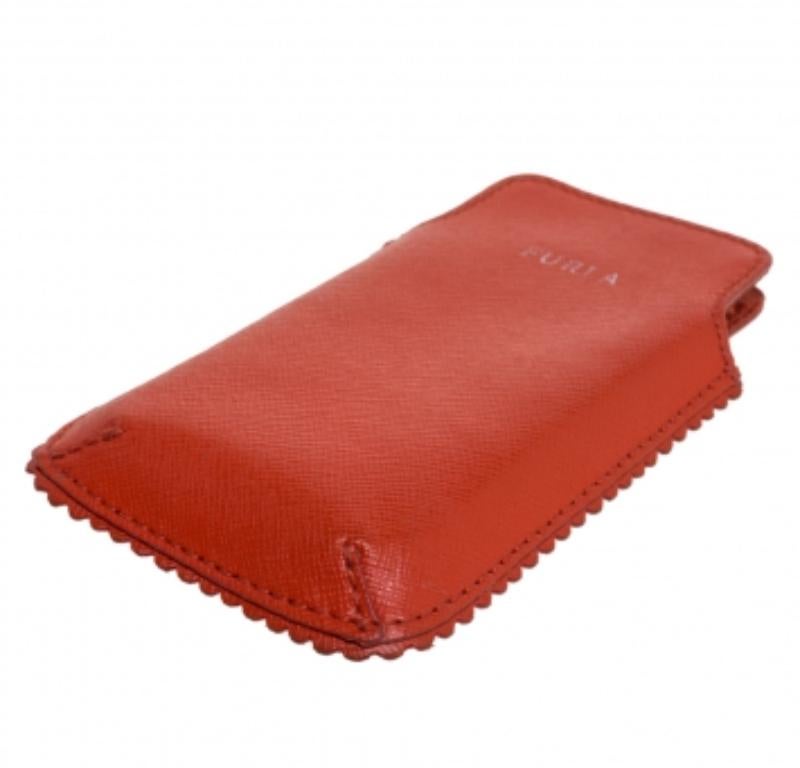 Furla Custodia per telefono in pelle arancione in vendita 1
