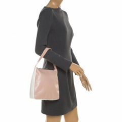 Furla Pink Blush/White Leather Frame Lock Tote