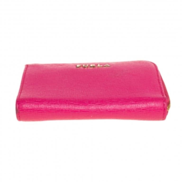 Furla Rosa Leder Brieftasche mit Reißverschluss im Angebot 1