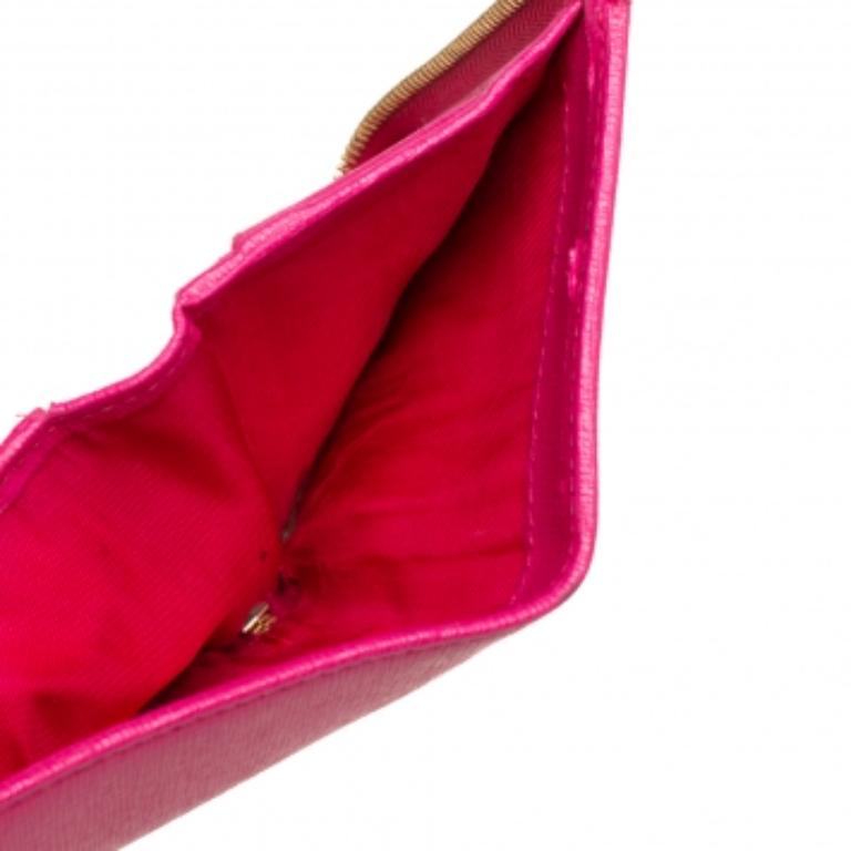 Furla Rosa Leder Brieftasche mit Reißverschluss im Angebot 3