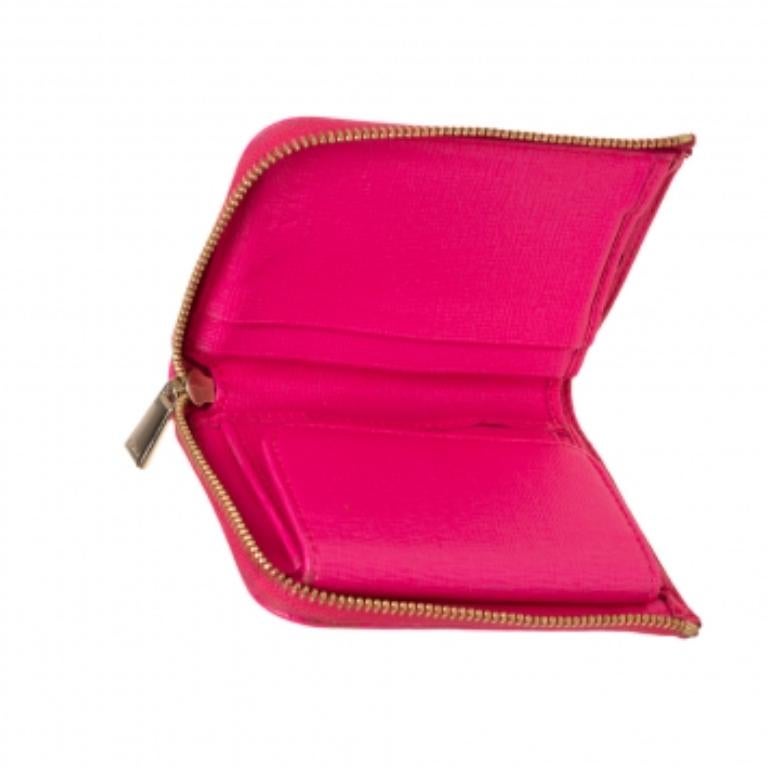 Furla Rosa Leder Brieftasche mit Reißverschluss im Angebot 4
