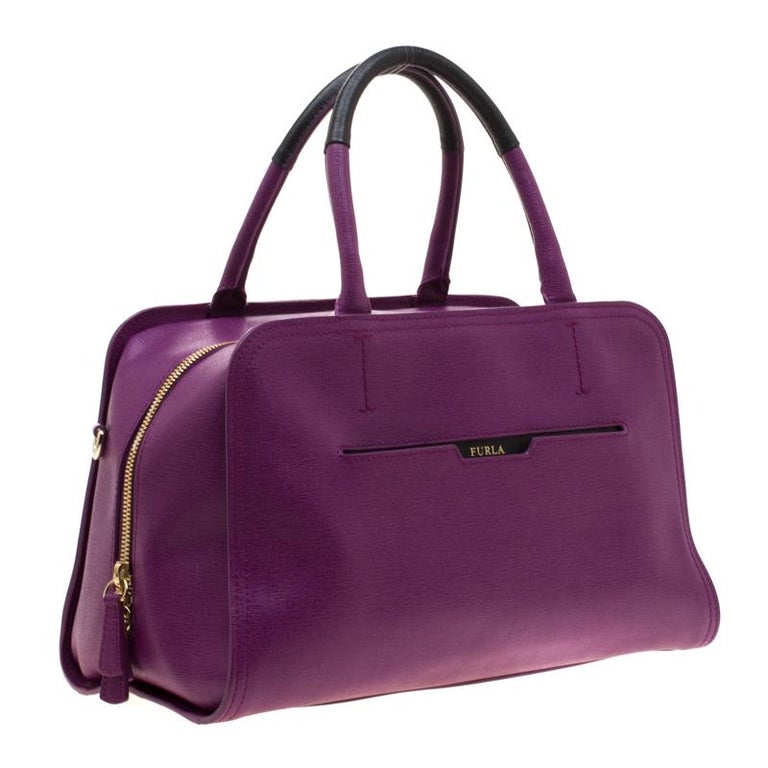 Furla Purple Leather Satchel For Sale at 1stDibs | furla purple handbag,  purple satchel, furla montreal