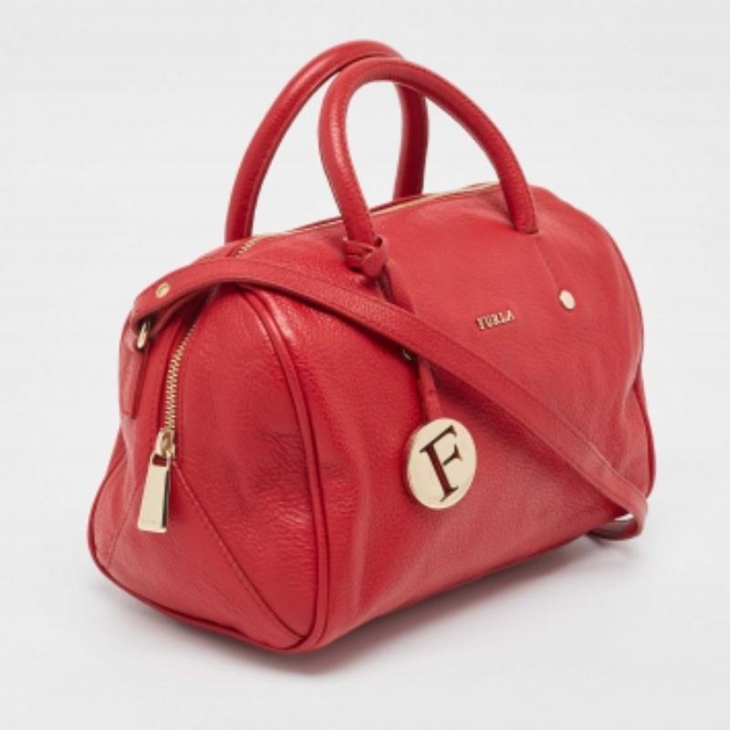 Borsa Furla Arianna in pelle rossa in vendita 4