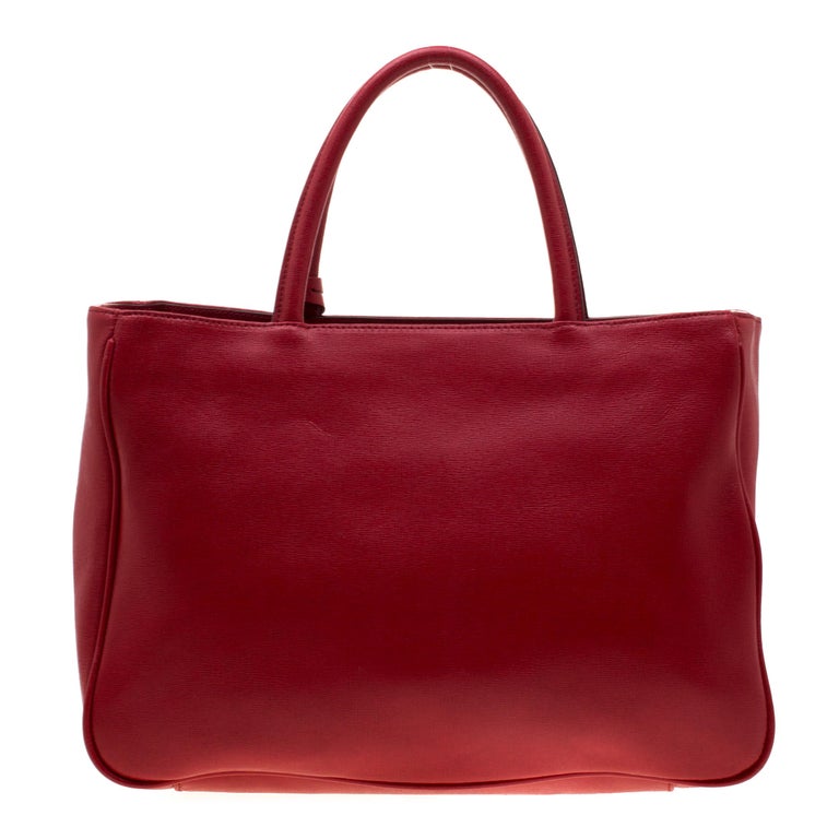 Furla Red Leather Sally Tote For Sale at 1stdibs