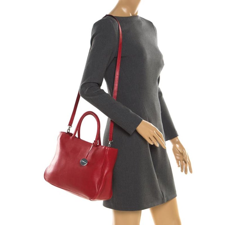 Furla Red Leather Sally Tote For Sale at 1stdibs