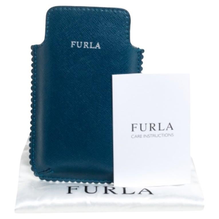Furla Teal Leather Phone Case in vendita 5
