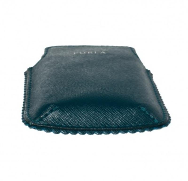 Furla Teal Leather Phone Case in vendita 1