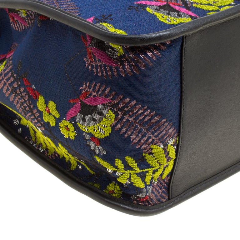Furla Toni Blu Printed Fabric XL Fenice Top Handle Bag For Sale at ...