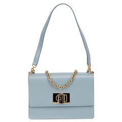 Furla Women's Light Blue Leather 1972 Crossbody Bag