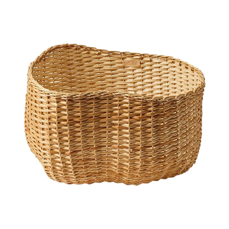 FURNA – Minimalist Storage Basket in Natural Wicker Weave, Large