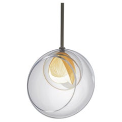 Furnace Glass, Porcelain, Brass and Dimmable LED ceiling ligh by Vezzini & Chen