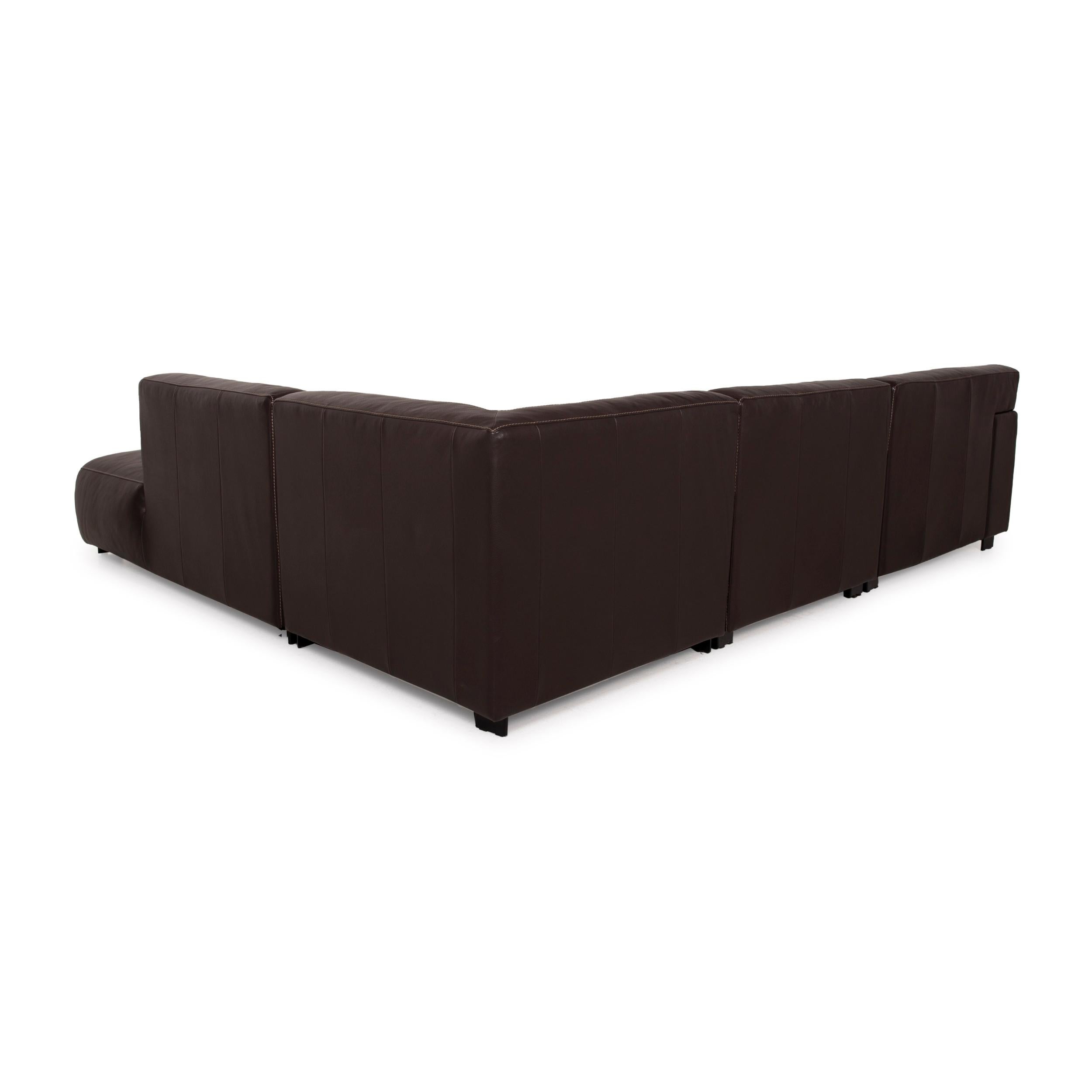 Furninova Leather Sofa Brown Corner Sofa For Sale 1