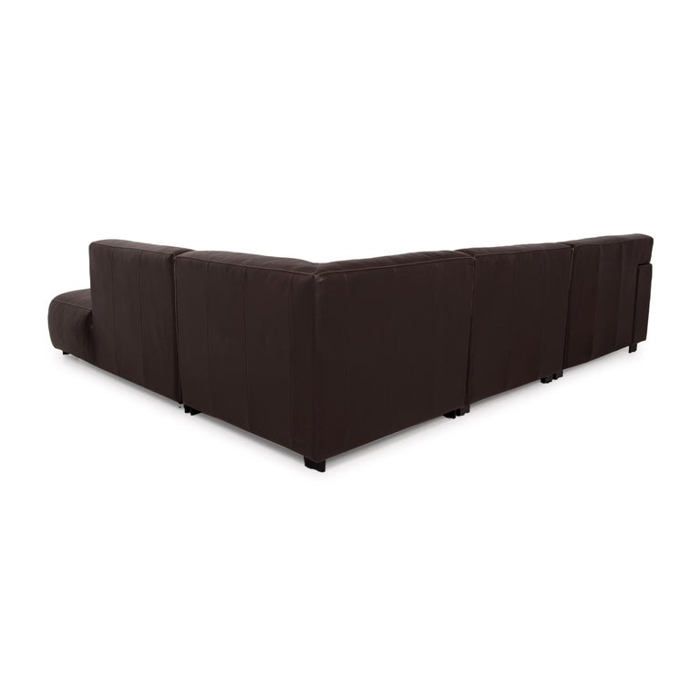 Furninova Leather Sofa Brown Corner Sofa For Sale at 1stDibs