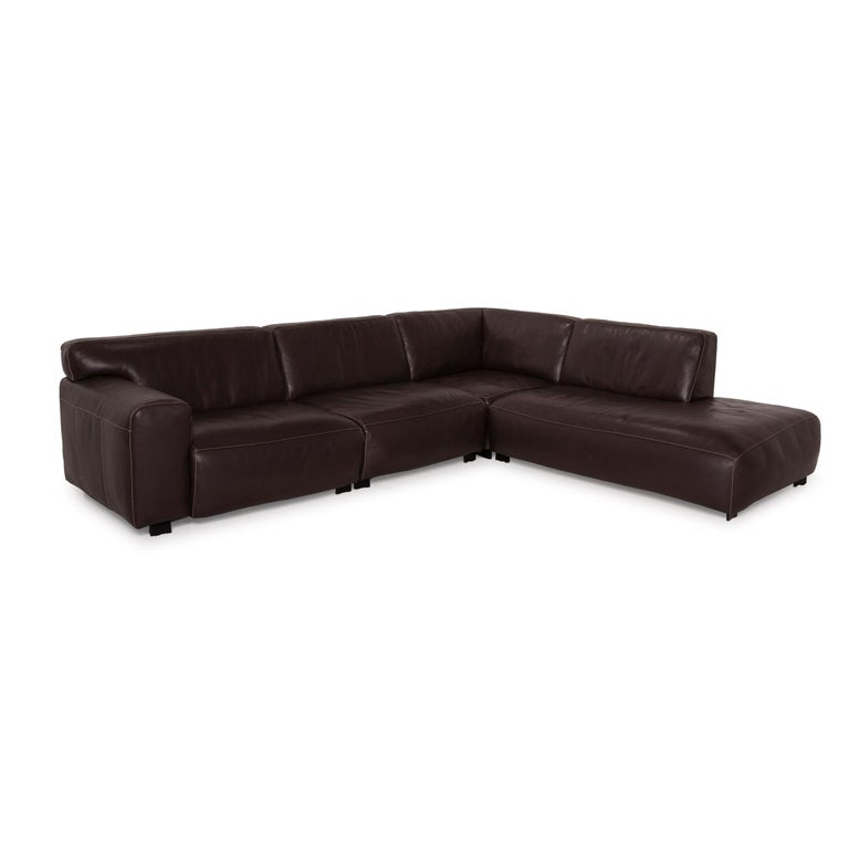 Furninova Leather Sofa Brown Corner Sofa For Sale at 1stDibs