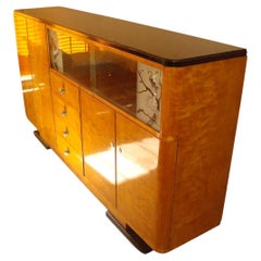 Furniture Art Deco in Wood and Glass, France, 1920