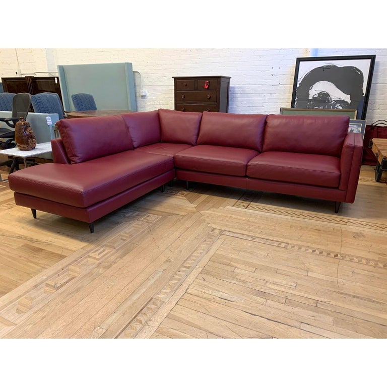 Furniture Envy ThreePiece Holden Collection Leather Sectional For Sale