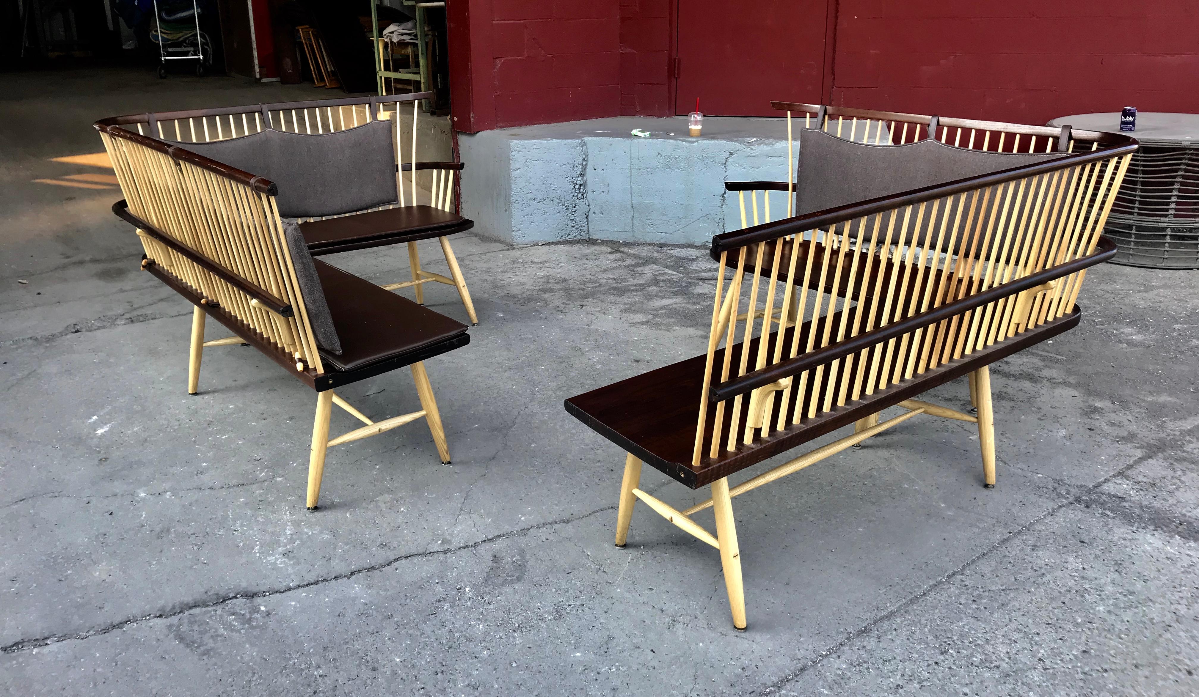 Furniture Maker Timothy Clark Handmade Windsor Benches, Nakashima Inspired 4