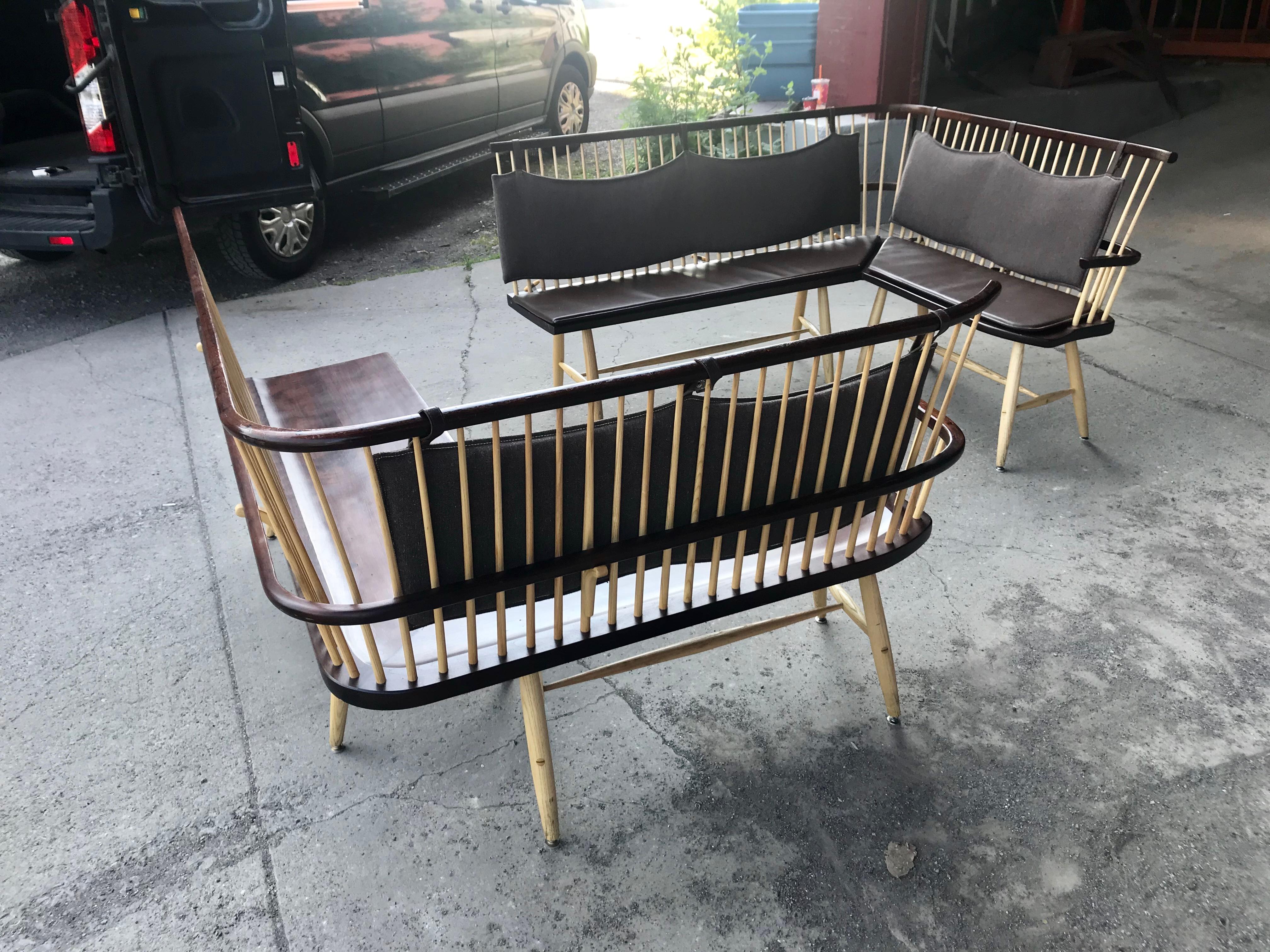 Furniture Maker Timothy Clark Handmade Windsor Benches, Nakashima Inspired 5