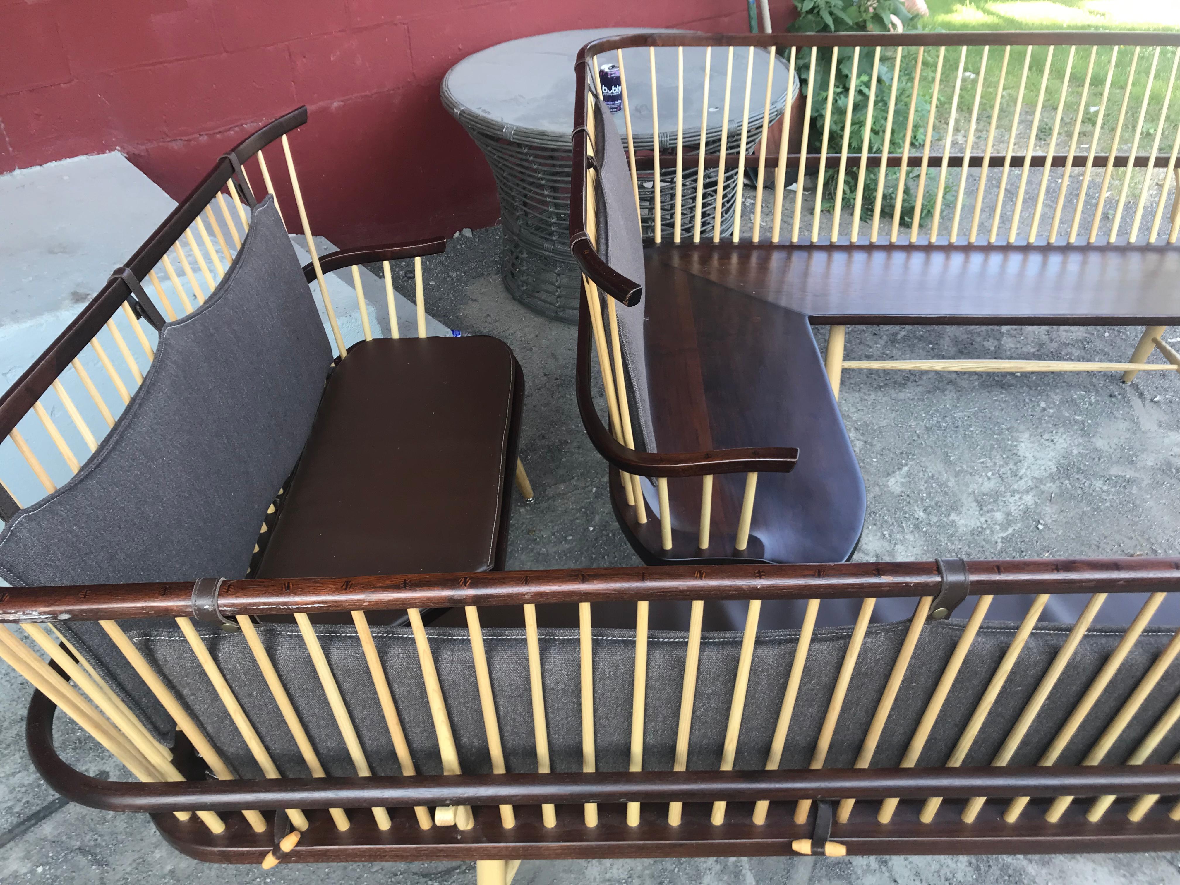 Furniture Maker Timothy Clark Handmade Windsor Benches, Nakashima Inspired 8