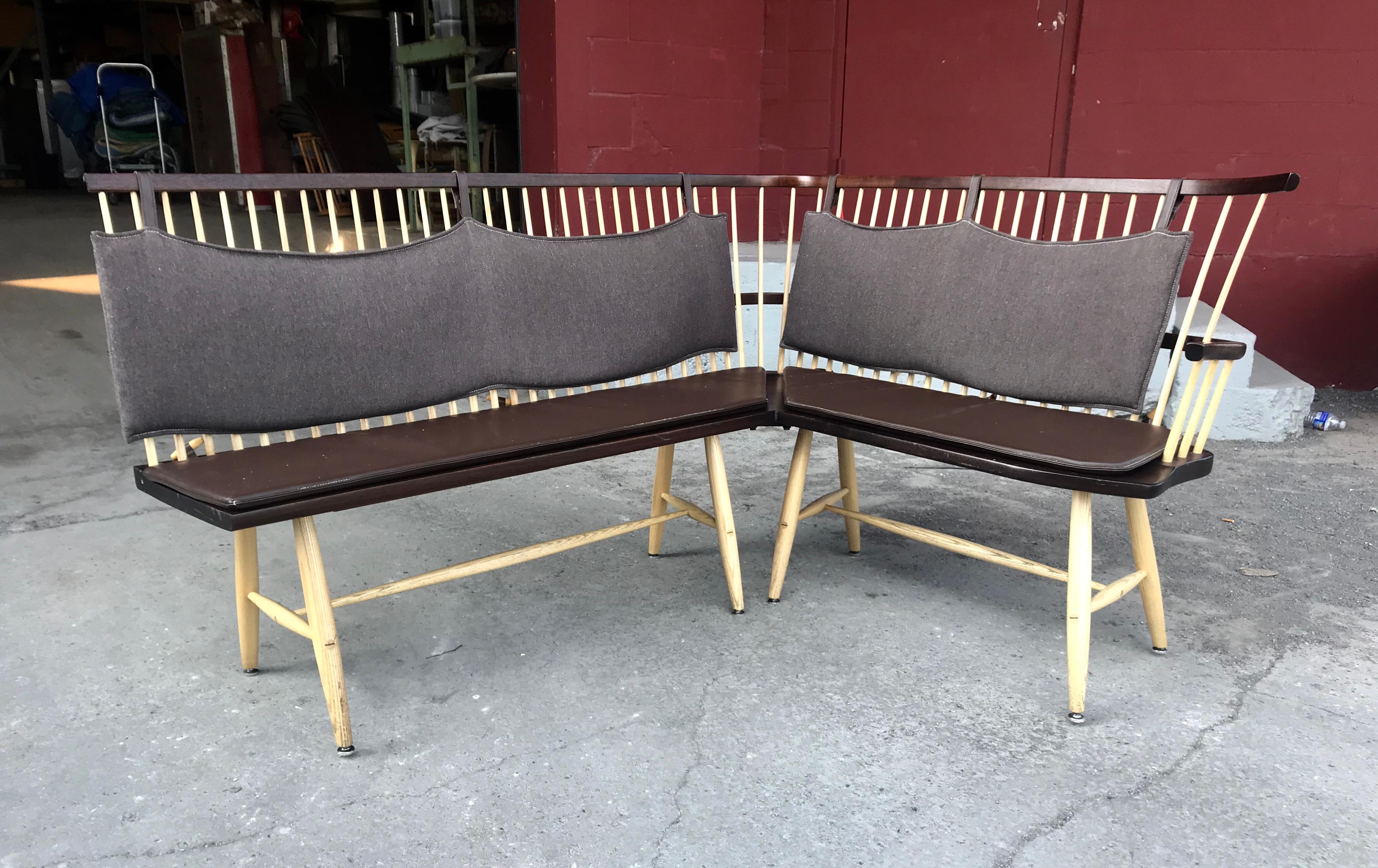 Furniture Maker Timothy Clark Handmade Windsor Benches, Nakashima Inspired In Good Condition In Buffalo, NY