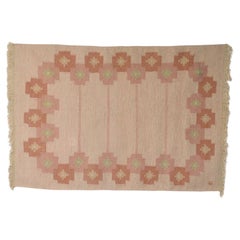 Vintage Pale Pink Swedish Kilim